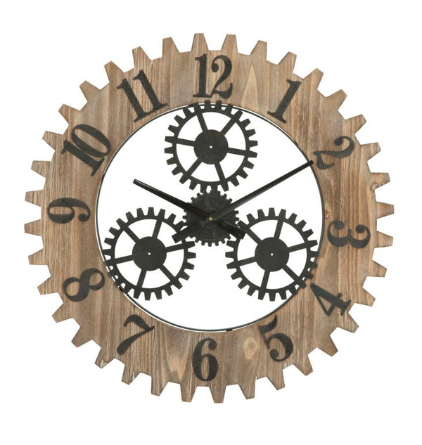 acquista Orologio da Muro Ingranaggio Plus Ø60x4 cm in Ferro e MDF Nero