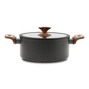 Casseruola Ø 24cm Antiaderente Induzione Silex Elegance Wood Nero