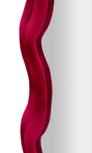 Specchio da Muro Emily Velluto Fuxia 60x6x160 cm in MDF e Poliestere e Specchio Fucsia      