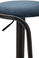 Sgabello Bar Destiny Navy Ø41x61 cm in Ferro e Compensato e Spugna e Poliestere Nero e Blu      