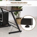 Scrivania Angolare da Ufficio 155x115x91.5 cm in Metallo e Truciolare Nero