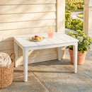 Tavolino da Caffè da Giardino 70x53x39 cm Bianco in PP Crema      