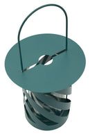 Lanterna Saturno Ottanio Twist Ø23x43 cm in Metallo e Vetro Verde acqua      
