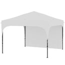 Gazebo da Giardino  ad Altezza Regolabile su 3 Livelli 3x3m in Poliestere e Acciaio Bianco