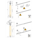 Binario per Porte Scorrevoli con Kit di Accessori 200 cm in Alluminio Emuca