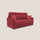 Divano Letto 2 Posti 156x102x97 cm in Tessuto Rosso