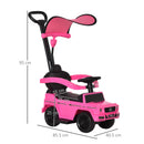 Macchina Cavalcabile a Spinta per Bambini 85,5x40,5x95 cm con Licenza Mercedes Benz G350 Tettuccio e Maniglia in PP Rosa  