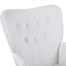 Poltrona Sedia Dondolo Relax Tessuto e Metallo Imbottita Design Moderno Crema