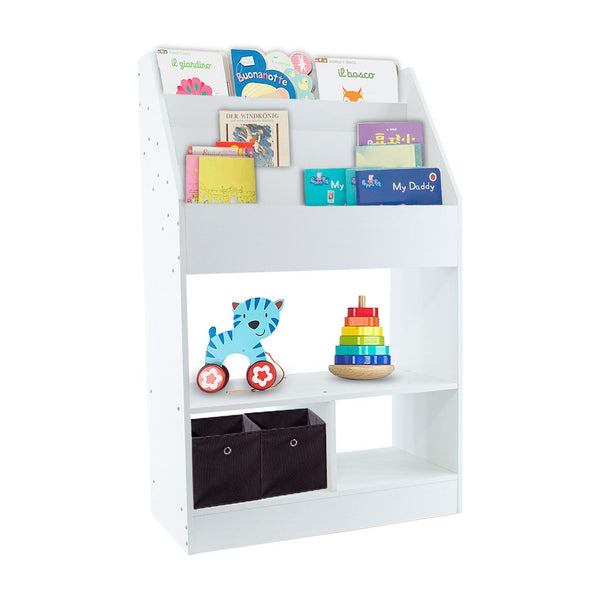 Libreria Montessori per Bambini 63x30x100 cm 4 Ripiani in MDF e Truciolato Bianca sconto