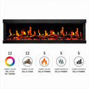 Camino Elettrico da Incasso a Parete 152x24x52 cm Detroit LED RGB e APP  