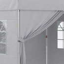Gazebo da Giardino 297x297x284 cm con Altezza Regolabile su 3 Livelli e Finestre Grigio Chiaro   