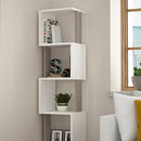 Libreria Moderna 161x35x30 cm Scaffale Modulare 5 Ripiani in MDF Bianco e Tortora      