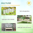Fioriera per Orto con Serra 121x55x117 cm in Legno e Acciaio