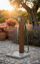 Fontana da Giardino con Rubinetto Base e Portagomma Belfer 42/QRRB Ruggine