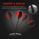 Punching Ball per Bambini con Guantoni Altezza Regolabile Rosso e Nero