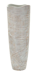Vaso Resina Woody Ø19x55 cm in Resina Bianco effetto lavato      