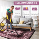 Tappeto Persiano 200x140 cm in Poliestere per Interni Rosso Ocra