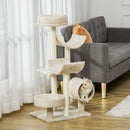 Albero Tiragraffi con Cucce e Tunnel multi-livello Beige 50x40x105 cm 