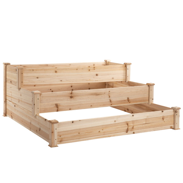 Letto per Orto Fioriera 3 Ripiani 124x124x56 cm in Legno Naturale online