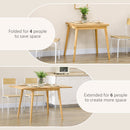 Tavolo Allungabile per 4-6 Persone 80x65/130x76 cm in Legno di Quercia