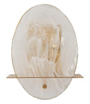 Lampada da Muro Portlan 20x11x25 cm in Vetro e Ferro Oro e Naturale      