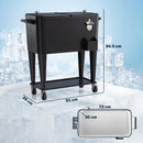 Carrello Frigo  91x39x84,5 cm Capacità 76L con Ripiano Apribottiglie e Raccoglitore Tappi in Plastica e Acciaio Nero      