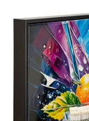 Stampa Decorata su Tela Laccata con Cornice Cocktail 62x3,5x92 cm in Abete e Tela e Plastica      