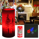 Candela di Natale LED con Proiettore 4 Effetti di Luce Rosso Ø7x15 cm 