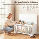 Panca Contenitore 100x40x45 cm Capacità 136L con Coperchio Sollevabile in Legno Bianca      
