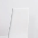 Set di 4 Sedie da Pranzo 41x50x97 cm con Schienale Alto in Similpelle Bianco