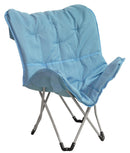 Sgabello Pieghevole da Campeggio 82x82x72 cm in Metallo e Poliestere Azzurro