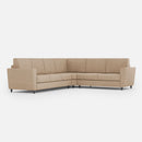 Divano Angolare 6 Posti 288x248x85 cm Yasel in Tessuto Beige