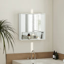 Armadietto da Bagno Parete 60x16x60 cm Mobiletto Ante Soft-Close e Ripiano Regolabile in MDF Bianco      