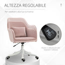 Sedia Operativa da Ufficio Massaggiante a 2 Punti con Cuscino e Braccioli 57x70x78-86 cm Rosa 