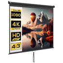 Telo Proiettore 120"" Regolabile con Montaggio a Soffitto e Parete Formato 4:3 244x8,6x183cm Bianco e Nero