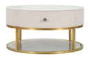 Tavolo da Caffe' Montpellier Crema Ø 75x36 cm in Ferro Legno 