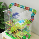 Gabbia per Criceti a 5 Piani 47x30x59 cm con Tubi Ruota Casetta e Accessori Verde      