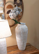 Vaso Resina Stiky Ø23x50 cm in Resina Oro e Bianco      