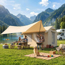 Tenda da Campeggio Gonfiabile con Pompa 320x230x205 cm Impermeabile 3000mm e Antivento Cachi      