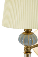 Lampada da Muro Varsavia 17x22x57 cm in Ferro e Vetro e Tessuto Oro e Bianco      