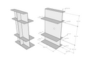 Porta TV a Parete 100x50x170,4 cm con 3 Ripiani Loki A Antracite Spatolato