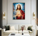 Dipinto su Tela Laccato Jesus con Cornice 72x4x102 cm in Pino e Tela e Plastica      
