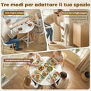 Tavolo da Pranzo Pieghevole Ø80x76 cm Ante a Ribalta Salvaspazio Bianco      