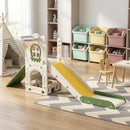 Scivolo per Bambini 1-3 Anni 191x100x84 cm con Arrampicata e Canestro in HDPE Crema      