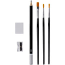 Valigetta Acrilica con 12 Tubi Pittura Acrilico e Pennelli Set Pittore in Legno      