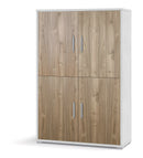 Mobile Multiuso 4 Ante 108x161x41 cm Ossido Bianco/Noce Stelvio