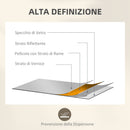 Specchio da Parete Stile Finestra 90x60 cm con Montaggio Verticale e Orizzontale in Vetro Nero      