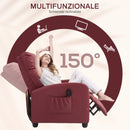 Poltrona Relax Massaggiante 68x88x98 cm con Telecomando e 8 Programmi Reclinazione e Poggiapiedi Rosso 