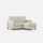 Divano 2 Posti con Pouf 158x145x85 cm Karay in Tessuto Latte