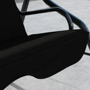 Dondolo 3 Posti 170x110x153 cm con Tettuccio Regolabile e Cuscini in Acciaio e Poliestere Nero      